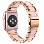 Wearlizer Apple Watch Paslanmaz elik Kay (38mm)-Rose Gold Pink