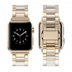 Wearlizer Apple Watch Paslanmaz elik Kay (38mm)-Champagne Gold Colorless Resin