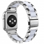 Wearlizer Apple Watch Paslanmaz elik Kay (42mm)-Silver White