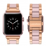 Wearlizer Apple Watch Paslanmaz elik Kay (42mm)-Rose Gold Pink