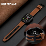 WestEagle Apple Watch Ultra 2. Nesil Uyumlu Deri Kay��-Light Brown
