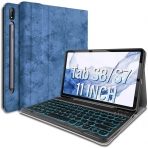 Wineecy Galaxy Tab S8 Klavyeli Klf (11 in)-Blue