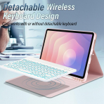 Wineecy Samsung Galaxy Tab S11 Klavyeli Klf -Pink