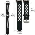 Wonlex Samsung Gear S2 Soft Silikon Kay (2 Adet)-Black-Grey