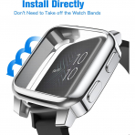Fintie Garmin Venu Sq 2 Bumper Klf-Black Clear Silver