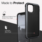 X-Doria Apple iPhone 11 Pro Defense Lux Serisi Klf (MIL-STD-810G)-Carbon Fiber