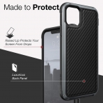 X-Doria Apple iPhone 11 Pro Max Defense Lux Serisi Klf (MIL-STD-810G)-Carbon Fiber