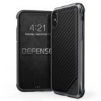 X-Doria Apple iPhone XS / X Defense Lux Serisi K�l�f (MIL-STD-810G)-Black Carbon Fiber