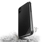 X-Doria Apple iPhone XS / X Defense Lux Serisi K�l�f (MIL-STD-810G)-Black Carbon Fiber