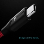 Xcentz USB C Kablo (1M)-Black Red