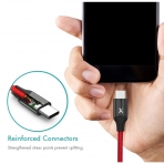 Xcentz USB C Kablo (1M)-Black Red