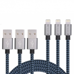 Xcords Apple Lightning to USB Kablo (3 Adet)-Black 