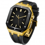 YINGHU Apple Watch Silikon Kay (44mm)-Black Gold Black