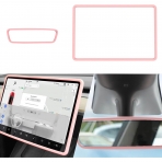 Yeapop Tesla 3/Y Uyumlu Tablet ve Dikiz Ayna Koruyucu-Pink