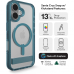 ZAGG Apple iPhone 16 Santa Cruz Snap Klf -Retro Blue