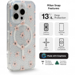 ZAGG Apple iPhone 16 Pro Milan Snap Klf -Pink Daisies