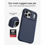 ZAGG Teton iPhone 18 Pro Max Kemer Klipsli K�l�f-Navy Blue
