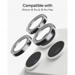 ZAGG iPhone 18 Pro Kamera Lens Koruyucu-Silver Glitter