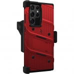 Zizo Bolt Serisi Samsung Galaxy S22 Ultra Klf (MIL-STD-810G)-Red/Black