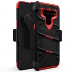 ZIZO LG V50 ThinQ Bolt Serisi Klf (MIL-STD-810G)-Black Red