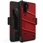 Zizo Samsung Galaxy Note 10 Bolt Serisi Klf (MIL-STD-810G)-Red Black