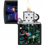 Zippo Cyber City 2 Mat Siyah Tasarm akmak