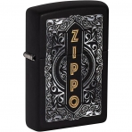 Zippo Mat Siyah Altn Harf Logolu akmak