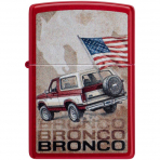 Zippo Ford Bronco Flag Design Candy Apple Red �akmak