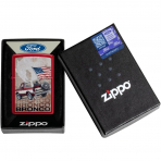 Zippo Ford Bronco Flag Design Candy Apple Red �akmak