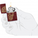 Zippo Geometrik Kafatas Tasarml Merlot akmak
