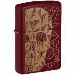 Zippo Geometrik Kafatas Tasarml Merlot akmak
