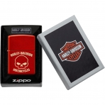 Zippo Harley Davidson Lazer Kafatas Krmz akmak