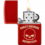 Zippo Harley Davidson Lazer Kafatas Krmz akmak