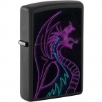 Zippo Siyah Light Dragon Karanlkta Parlayan akmak