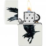 Zippo Raven Bird Beyaz Mat akmak 