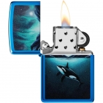 Zippo Whale Design Mavi akmak