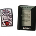 Zippo Red Flower Samurai Oni Maske akmak