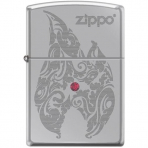 Zippo lemeli Alev Krmz Swarovski akmak 