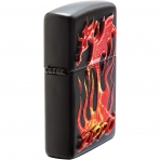Zippo Siyah Mat Alevli Dragon akmak