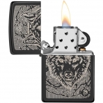 Zippo Wolf Wolves akmak(Siyah)