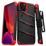 Zizo Apple iPhone 11 Pro Bolt Serisi Klf (MIL-STD-810G)-Black Red