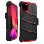 Zizo Apple iPhone 11 Pro Bolt Serisi Klf (MIL-STD-810G)-Black Red