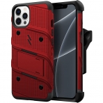 Zizo Apple iPhone 13 Pro Max Bolt Serisi Klf (MIL-STD-810G)-Red/Black
