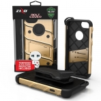 Zizo iPhone 7 Bolt Series Kemer Klipsli Klf ve Ekran Koruyucu (MIL-STD-810G)- Gold Black