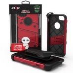 Zizo iPhone 7 Bolt Series Kemer Klipsli Klf ve Ekran Koruyucu (MIL-STD-810G)-Red Black