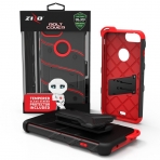 Zizo iPhone 7 Plus Bolt Series Kemer Klipsli Klf ve Ekran Koruyucu (MIL-STD-810G)-Black Red