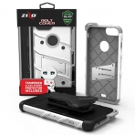 Zizo iPhone 7 Plus Bolt Series Kemer Klipsli Klf ve Ekran Koruyucu (MIL-STD-810G)-White Gray