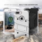 Zizo iPhone 7 Plus Bolt Series Kemer Klipsli Klf ve Ekran Koruyucu (MIL-STD-810G)-White Gray