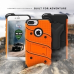 Zizo iPhone 7 Plus Bolt Series Kemer Klipsli Klf ve Ekran Koruyucu (MIL-STD-810G)-Orange Black