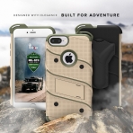 Zizo iPhone 7 Plus Bolt Series Kemer Klipsli Klf ve Ekran Koruyucu (MIL-STD-810G)- Desert Tan Camo Green